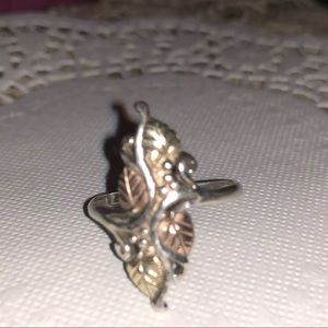 Vintage Sterling Silver & Black Hills Gold Ring